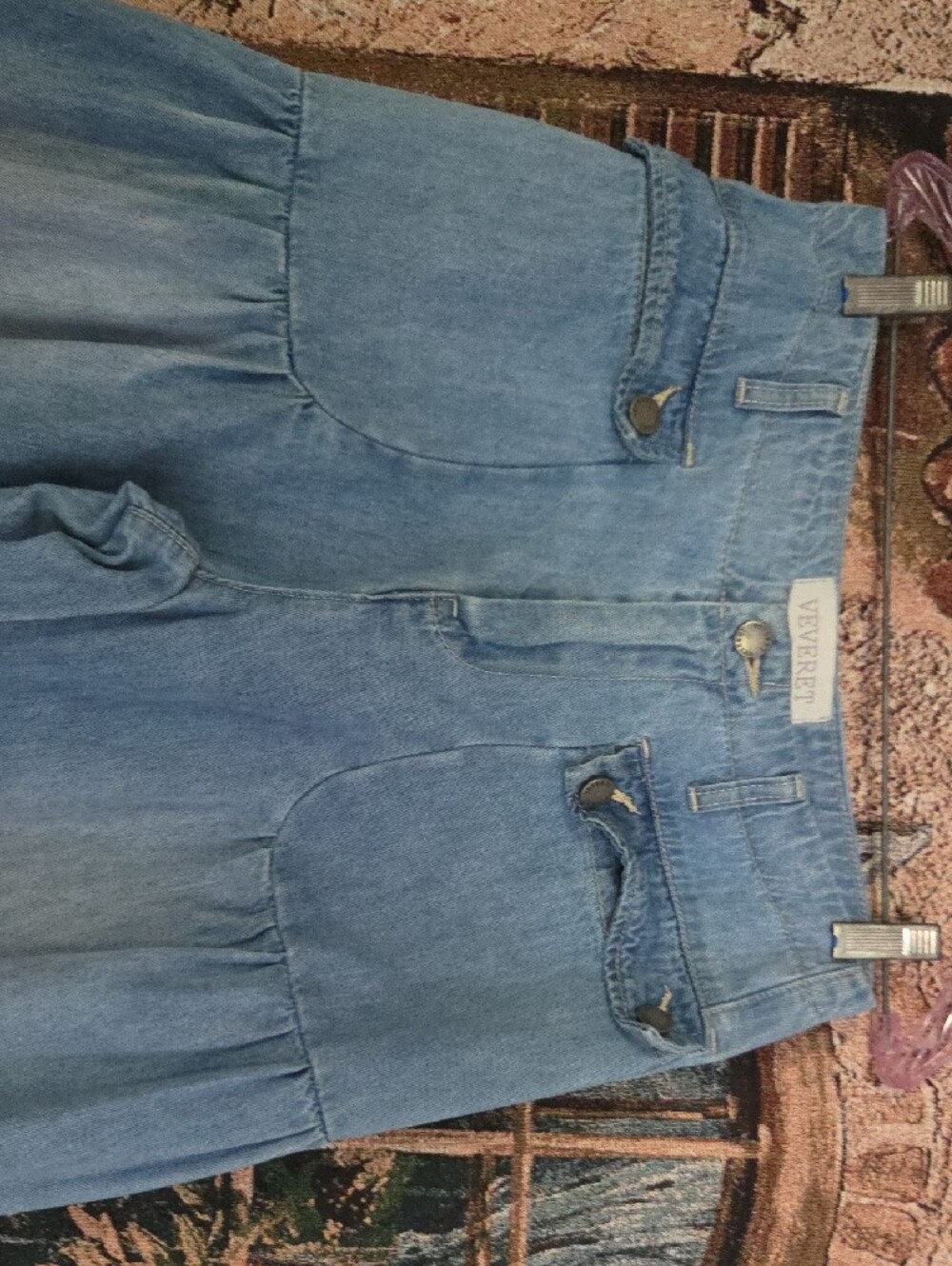 VEVERET Light Blue High-Rise Wide Leg Jeans - Picture 5 of 12